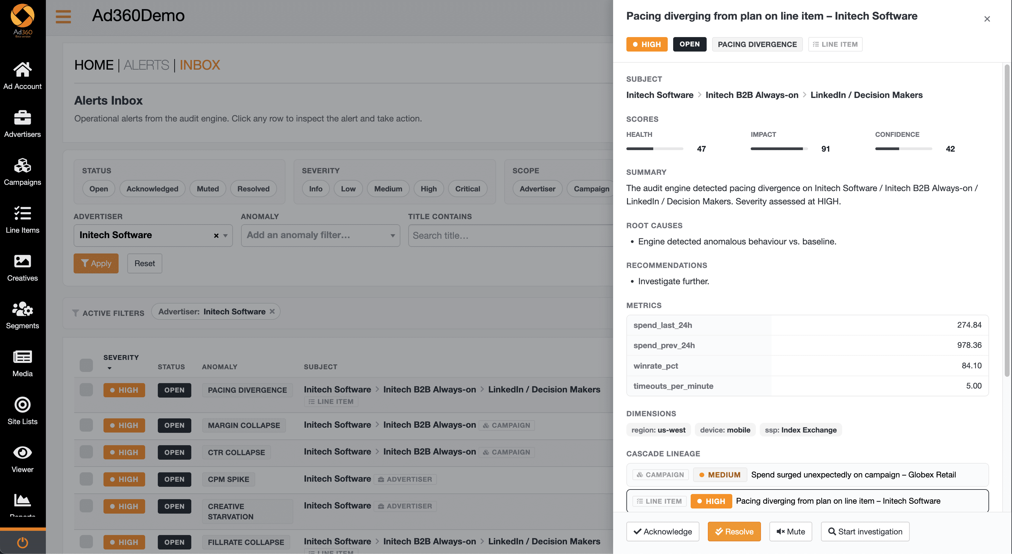 AI-powered alerts interface preview